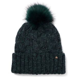 Amelia Cable Knit Beanie Hat - Teal by Failsworth Accessories Failsworth   