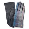 Ladies Harris Tweed & Leather Country Gloves - Grey by Failsworth