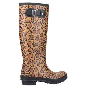 Original Tall Leopard Print Boot - Rich Tan/Saddle/Black by Hunter Footwear Hunter   