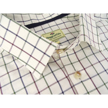 Balmoral Luxury Tattersall Shirt - Navy/Wine by Hoggs of Fife Shirts Hoggs of Fife   