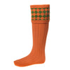 Chessboard Sock Burnt Orange + Garter Ties by House of Cheviot