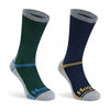 Field & Outdoor Coolmax Sock (Twin Pack) Green/Navy by Hoggs of Fife