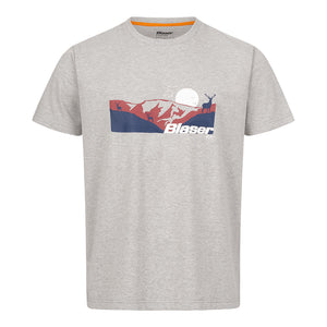 Allgau Mountain T-Shirt - Grey Melange by Blaser Shirts Blaser   