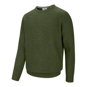 Borders Ribbed Knit Pullover - Thyme by Hoggs Of Fife Knitwear Hoggs Of Fife   
