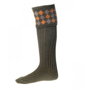 Chequers Socks - Bracken by House of Cheviot Accessories House of Cheviot   