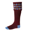 Chequers Socks - Burgundy by House of Cheviot