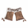 Fur Lined Fingerless Mittens Chocolate by Jayley