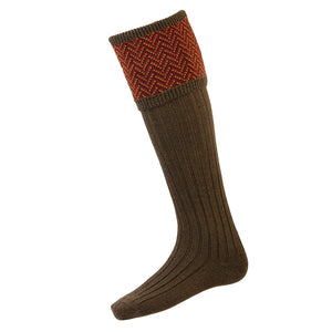 Herringbone Socks Bracken by House of Cheviot Accessories House of Cheviot   