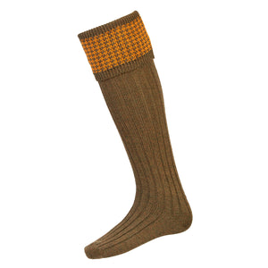 Houndstooth Sock - Bracken by House of Cheviot Accessories House of Cheviot   