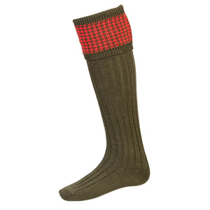 Houndstooth Sock - Spruce by House of Cheviot Accessories House of Cheviot   