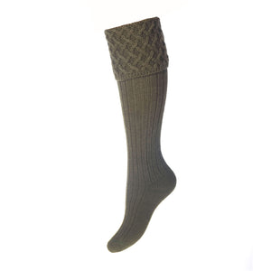 Lady Rannoch Socks - Dark Olive by House of Cheviot Accessories House of Cheviot   