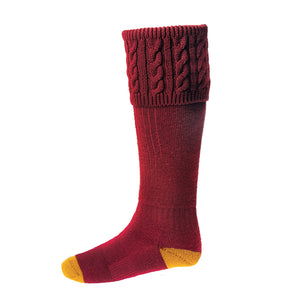 Sutherland Sock - Brick Red by House of Cheviot Accessories House of Cheviot   