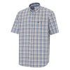 Aberdour Short Sleeve Checked Shirt - Blue/Corn Check by Hoggs of Fife