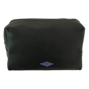 Afeite Washbag - Black Leather & Jean Navy Stitching by Pampeano Accessories Pampeano   