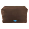 Afeite Washbag - Brown Leather & Blue Stitching by Pampeano