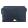Afeite Washbag - Navy Leather & Cream Stitching by Pampeano