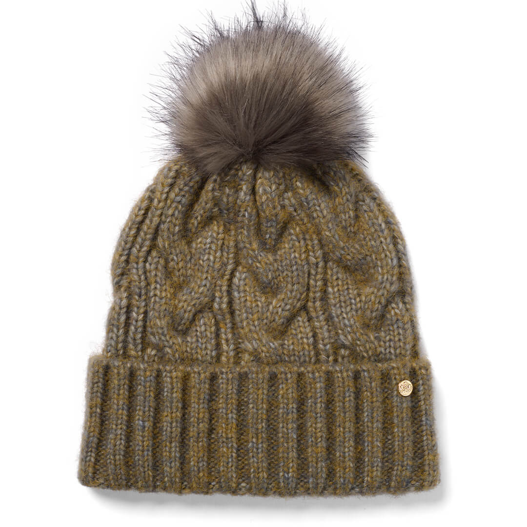 Amelia Cable Knit Beanie Hat - Sage by Failsworth Accessories Failsworth   