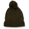 Aran Cable Knit Beanie - Olive by Failsworth