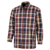 Arran Micro Fleece Lined 100% Cotton Shirt - Wine/Olive Check by Hoggs of Fife