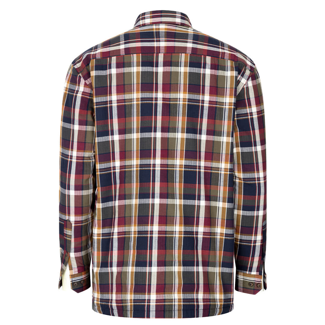 Arran Micro Fleece Lined 100% Cotton Shirt - Wine/Olive Check by Hoggs of Fife Shirts Hoggs of Fife   