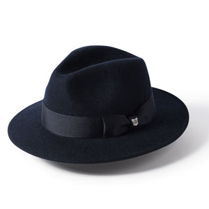 Boston Wool Felt Fedora Hat - Blue by Failsworth Accessories Failsworth   