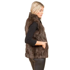 Coney Fur Zip Gilet by Jayley Waistcoats & Gilets Jayley   
