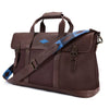 Escapada Holdall Travel Bag - Brown Leather w/Blue Stitching by Pampeano
