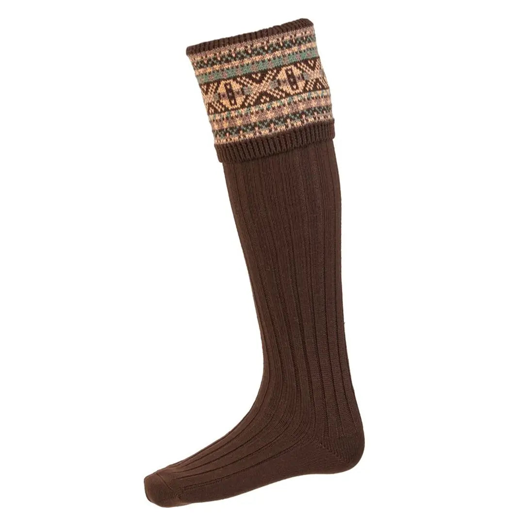 Fairisle Socks - Walnut by House of Cheviot Accessories House of Cheviot   