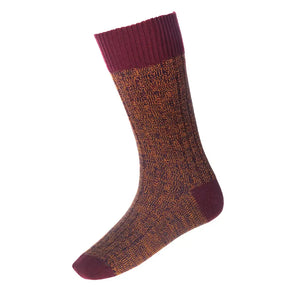 Firth Brogue Sock - Burgundy by House of Cheviot Accessories House of Cheviot   