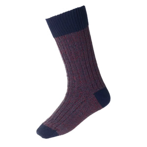 Firth Brogue Sock - Navy by House of Cheviot Accessories House of Cheviot   