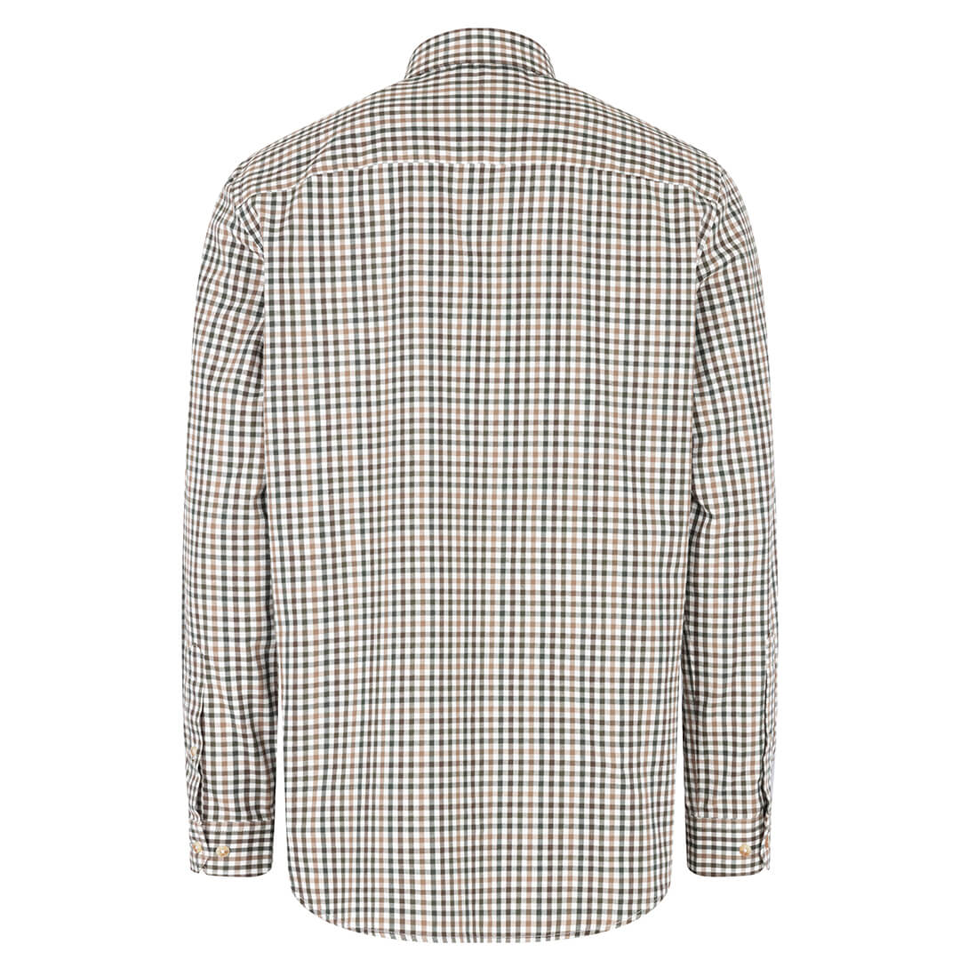 Garvock Cotton Twill Herringbone Check Shirt - Brown/Green Check by Hoggs of Fife Shirts Hoggs of Fife   