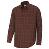 Harris Cotton & Wool Twill Check Shirt - Rust by Hoggs of Fife