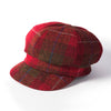 Harris Tweed Ladies Newsboy Cap - Red Check by Failsworth