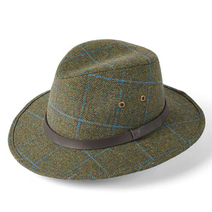 Huntsman Tweed Fedora - Green Tweed Check by Failsworth Accessories Failsworth   