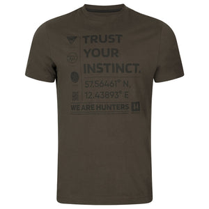 Instinct S/S T-Shirt - Shadow Brown by Harkila Shirts Harkila   