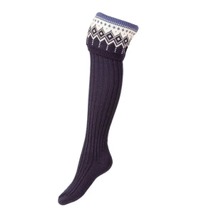 Iona Lady Shooting Socks - Navy by House of Cheviot Accessories House of Cheviot   