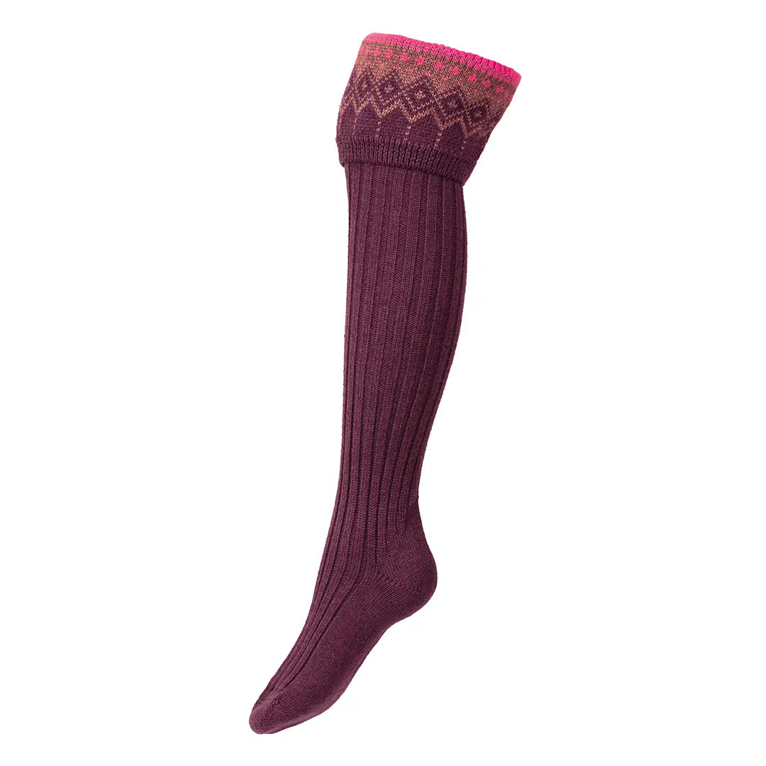 Iona Lady Shooting Socks - Thistle by House of Cheviot Accessories House of Cheviot   