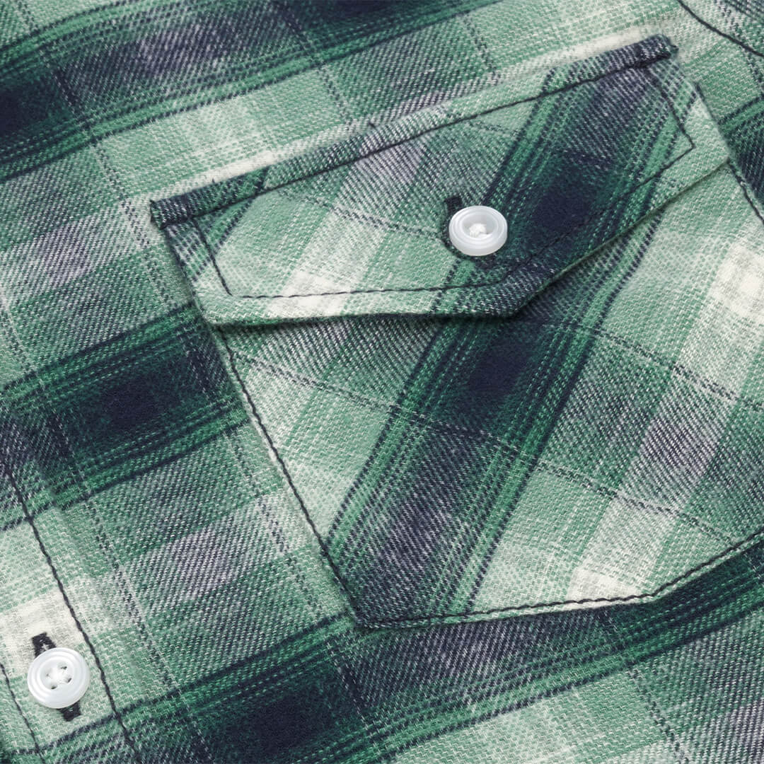 Isla Flannel Check Ladies Shirt - Green by Hoggs of Fife Shirts Hoggs of Fife   