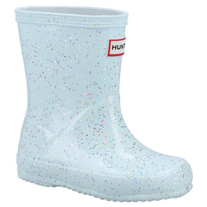 Kids First Classic Giant Glitter Rain Boots - Gentle Blue by Hunter