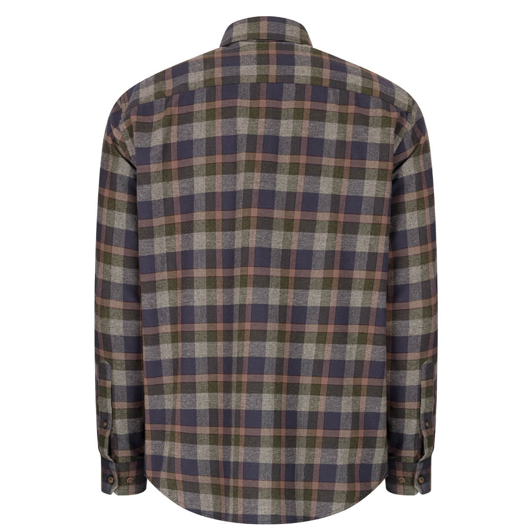Kirkwall Brushed Flannel Check Shirt - Navy/Green Check by Hoggs of Fife Shirts Hoggs of Fife   