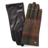Ladies British Wool/Leather Country Gloves - Brown/Green by Failsworth
