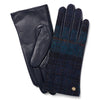 Ladies British Wool/Leather Country Gloves - Navy/Teal by Failsworth