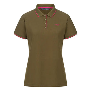 Ladies Polo Shirt 23 - Dark Olive/Rose Violet by Blaser Shirts Blaser   