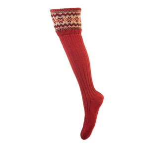 Lady Fairisle Sock - Chestnut by House of Cheviot Accessories House of Cheviot   