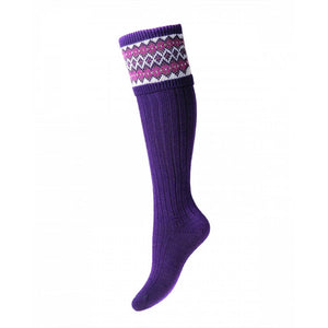 Lady Fairisle Sock - Thistle by House of Cheviot Accessories House of Cheviot   