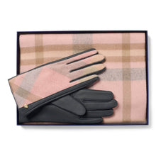 Lambswool Scarf & Leather Gloves Gift Set - Dusky/Pink by Failsworth Accessories Failsworth   