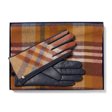 Lambswool Scarf & Leather Gloves Gift Set - Ginger/Grey by Failsworth Accessories Failsworth   