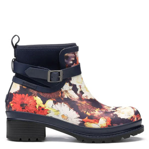 Liberty Rubber Ankle Boots - Navy Floral Print by Muckboot Footwear Muckboot   