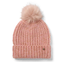Lily Knitted Pom Pom Beanie Hat - Pink by Failsworth Accessories Failsworth   