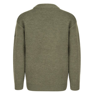 Melrose Junior Hunting Pullover - Soft Marled Green by Hoggs of Fife Knitwear Hoggs of Fife   